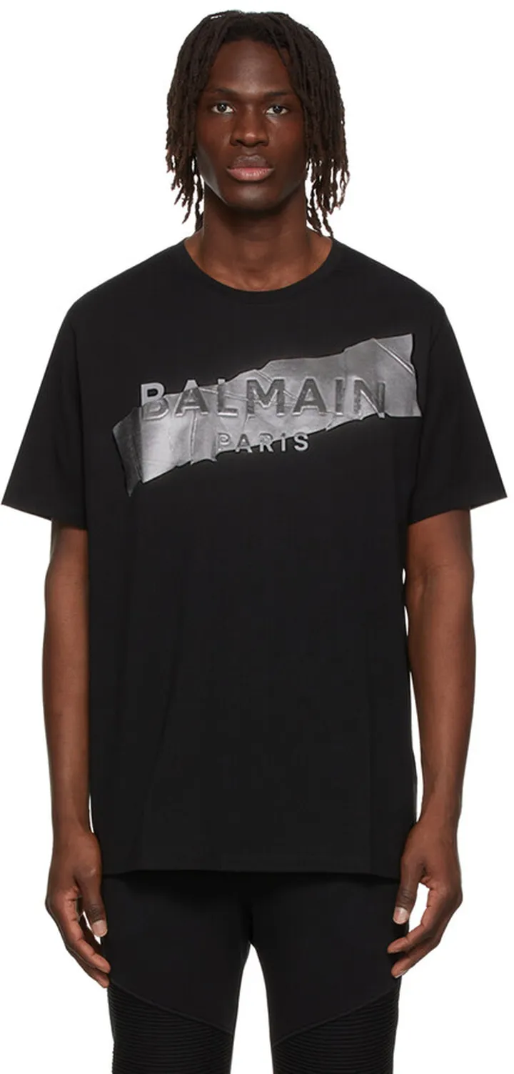 Balmain Black Cotton T-Shirt