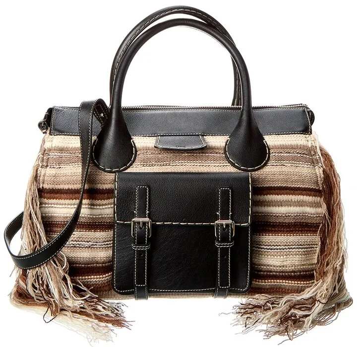 Chloé Edith Large Cashmere & Leather Day Bag