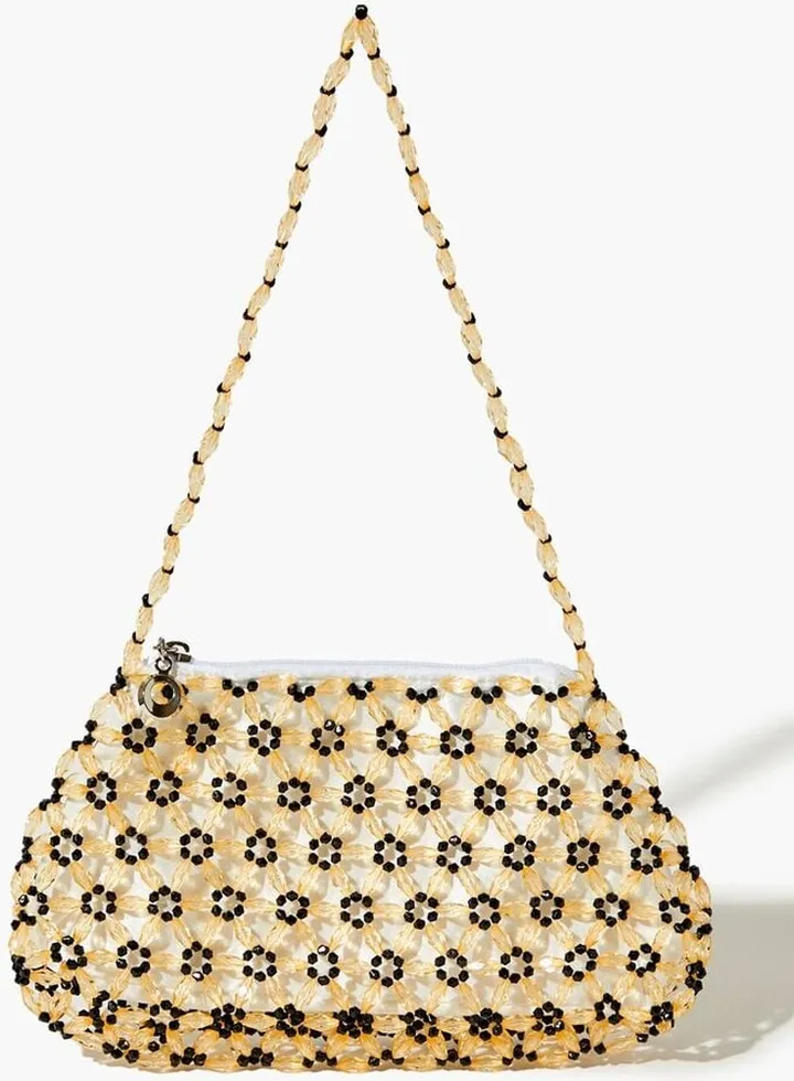 Floral Beaded Shoulder Bag
