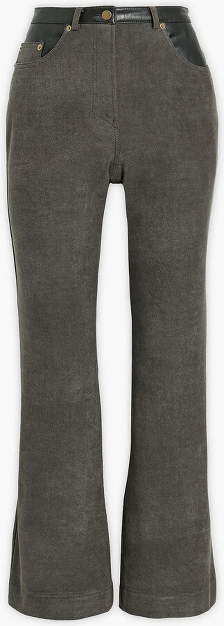 Faux suede flared pants