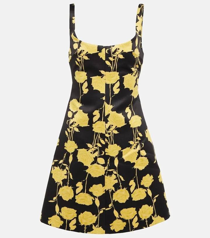 Talia floral taffeta faille minidress
