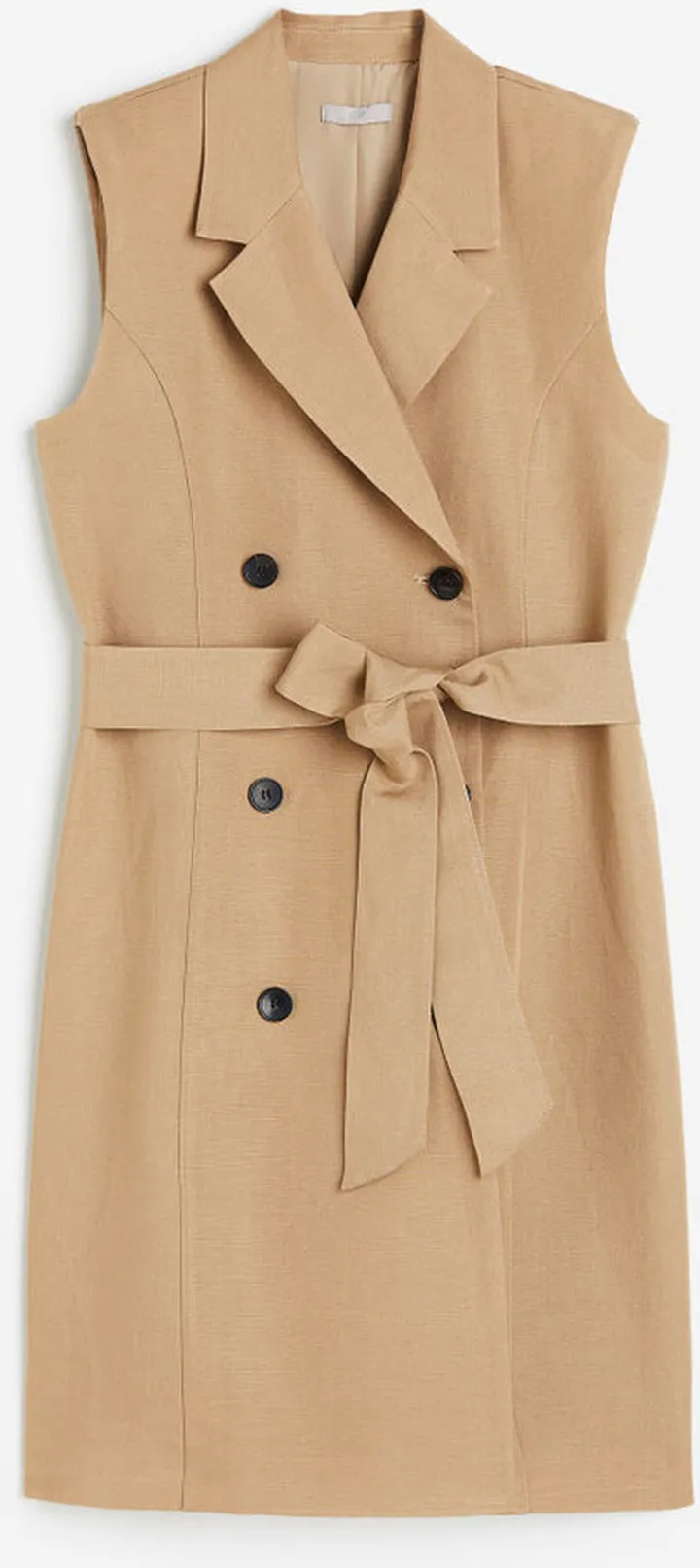 Linen-blend Tie-belt Dress
