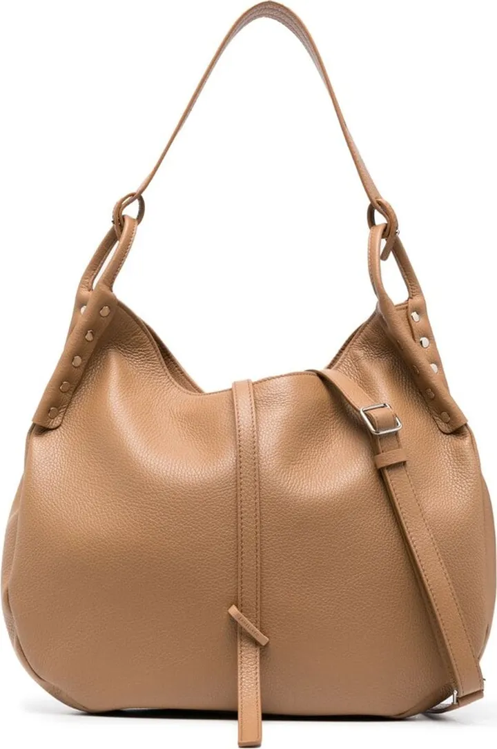 Stud-Detailing Leather Shoulder Bag