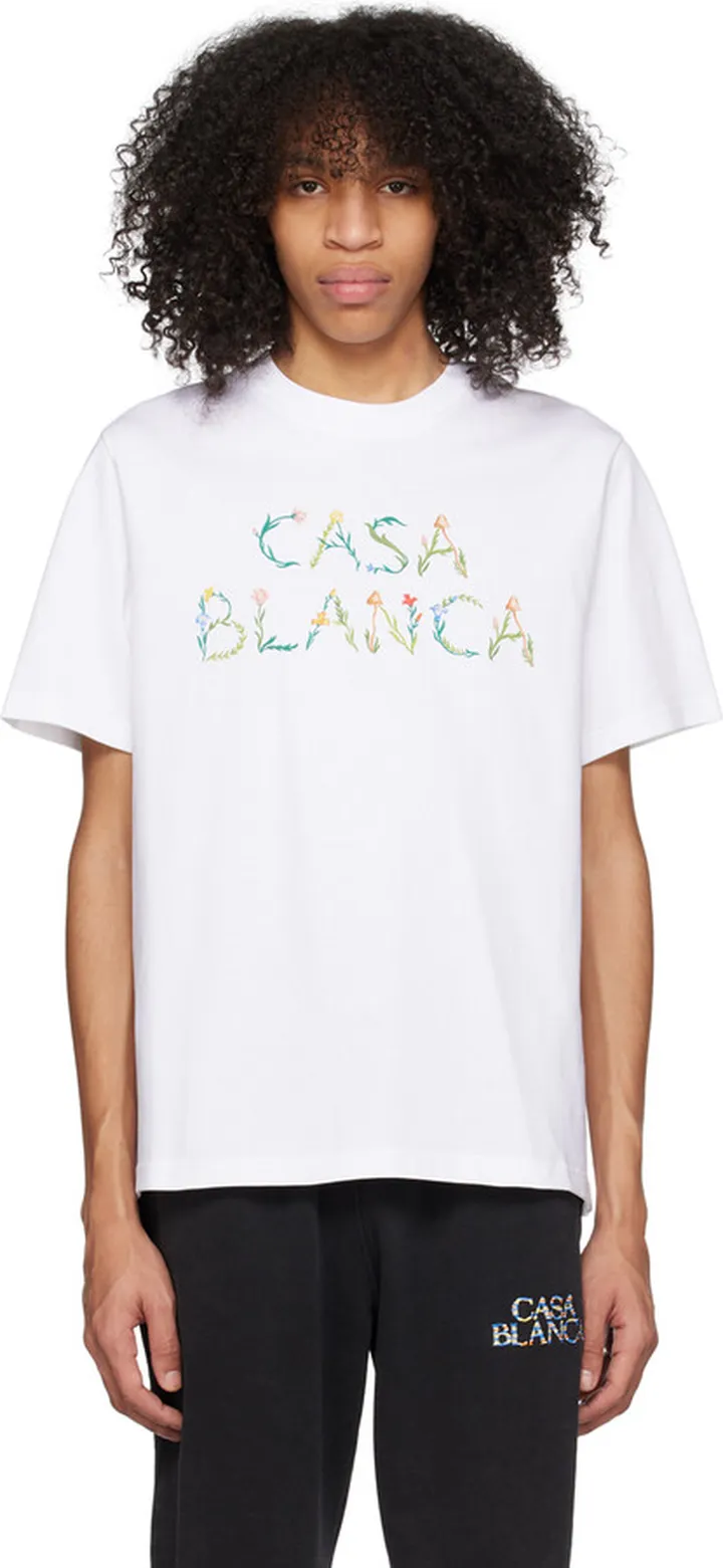 Casablanca White 'L'Arche Fleurie' T-Shirt