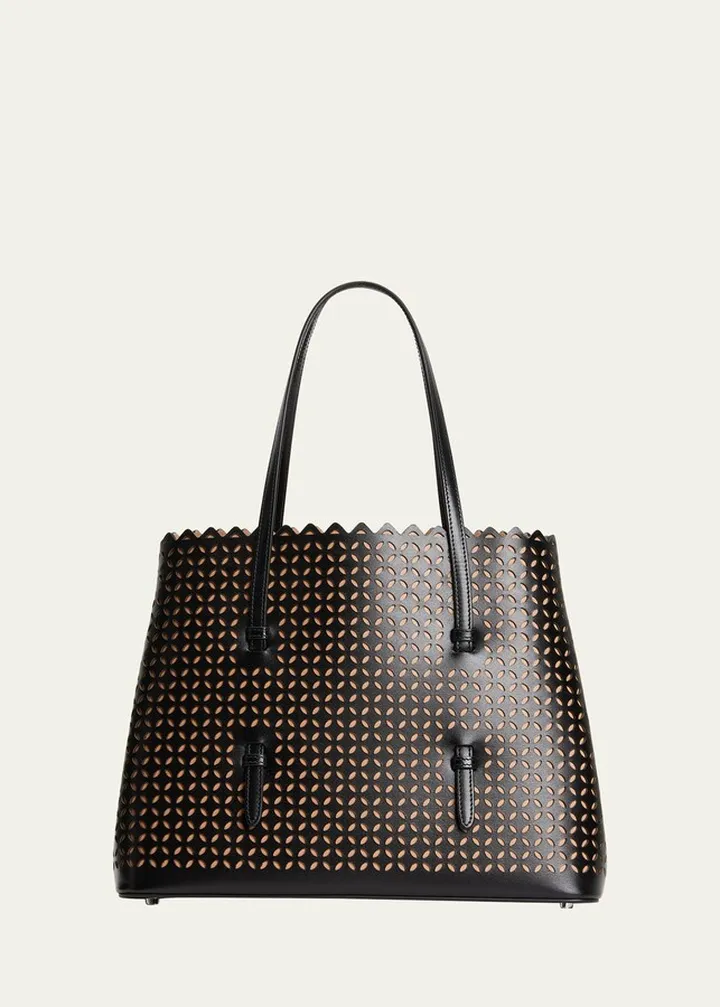 Mina 32 Cutout Leather Tote Bag