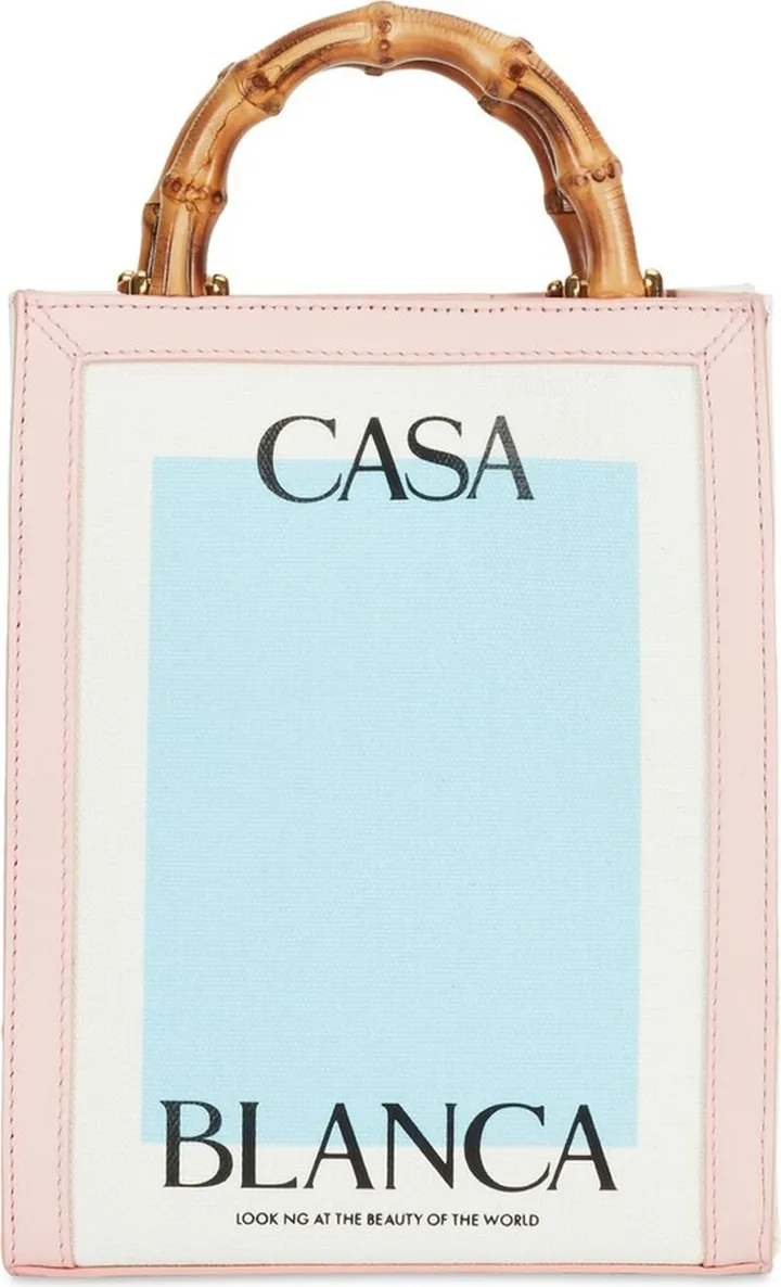 Mini Casa printed canvas & leather bag