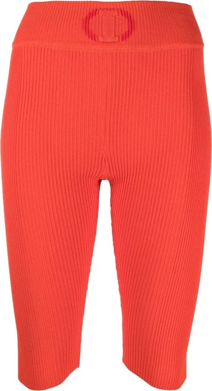 High-Waisted Ribbed-Knit Shorts