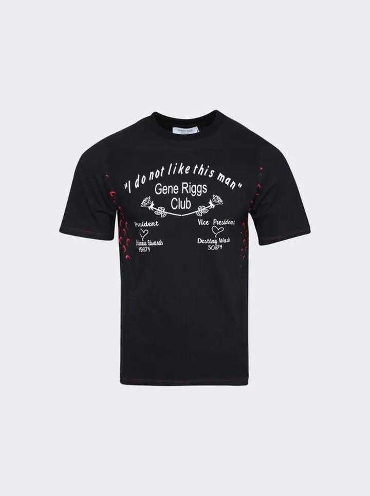 Regenerated Unisex Moon-panel Graphic T-shirt Black