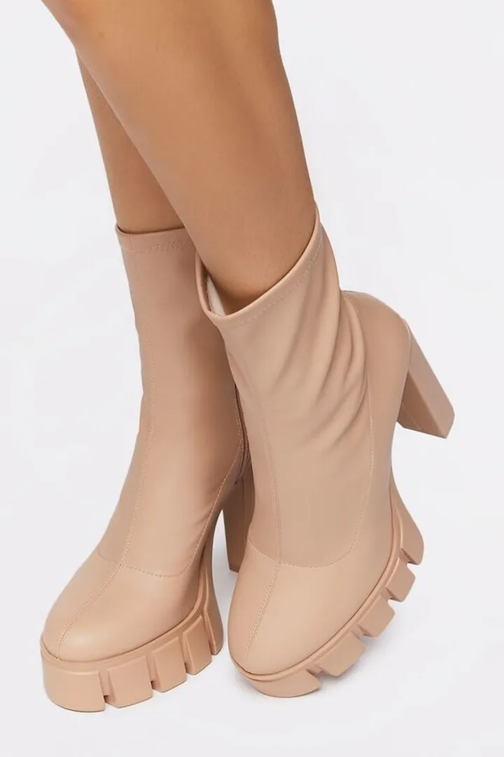 Platform Lug-Sole Ankle Boots