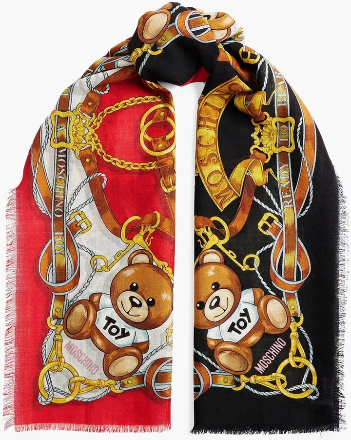 Printed wool and cashmere-blend scarf