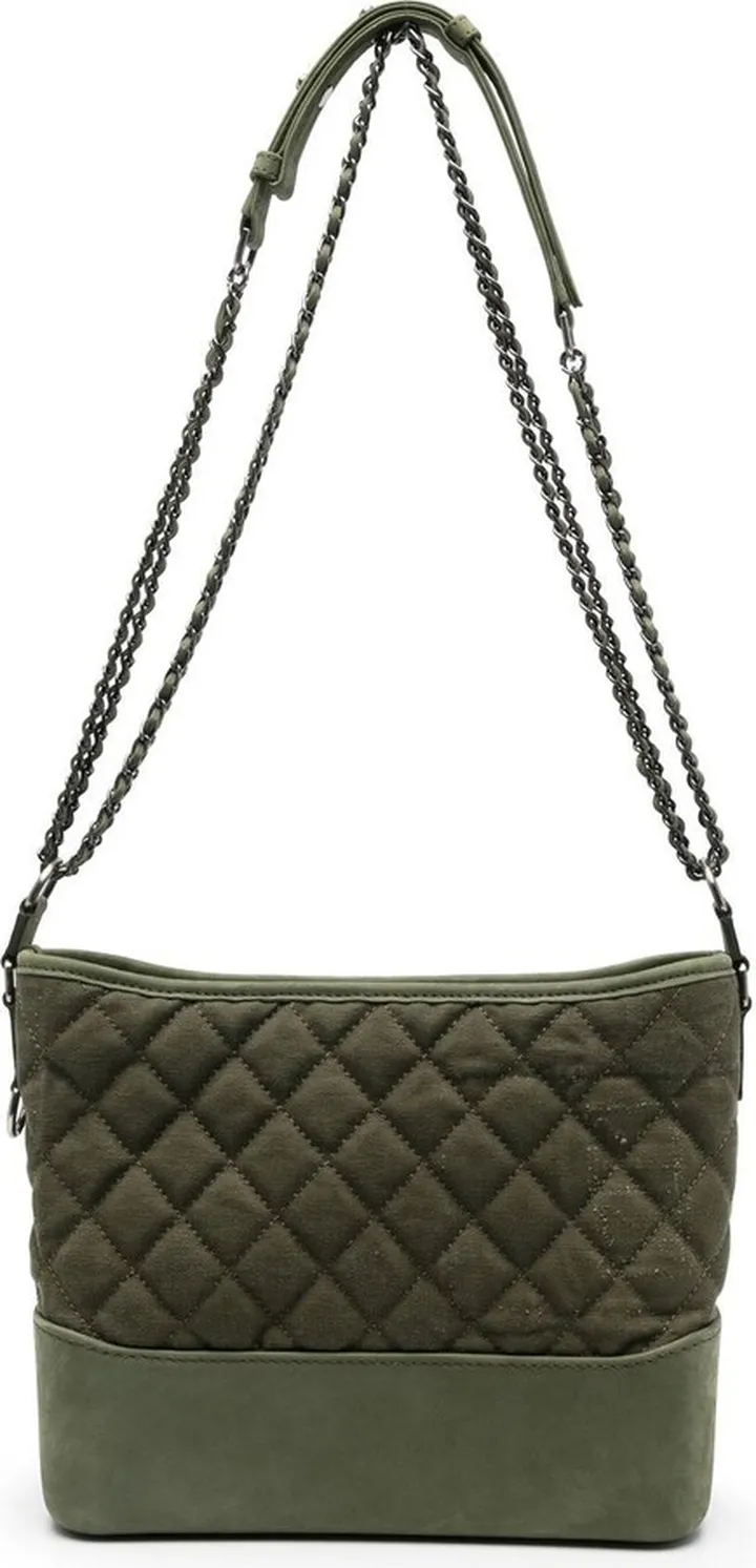 Diamond-Quilted Suede Shoulder Bag