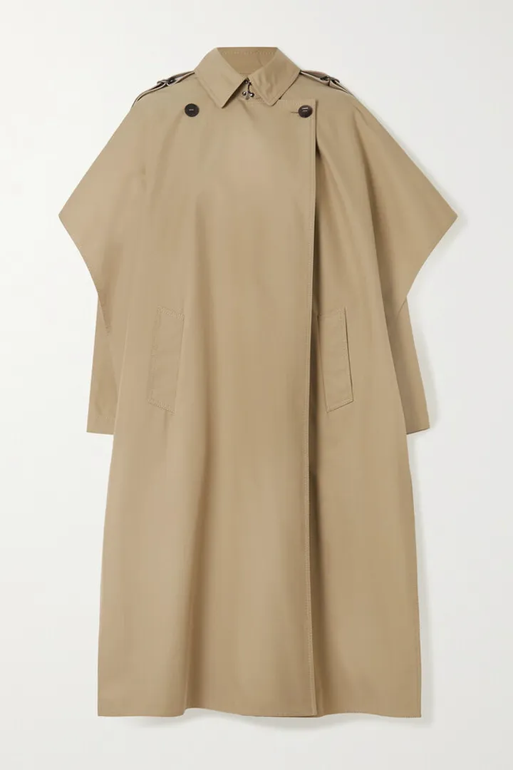 Loewe - Cape-effect Cotton-gabardine Trench Coat - Brown