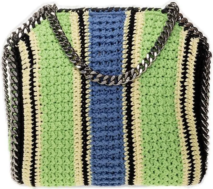Falabella Crochet Color-block Mini Tote Bag