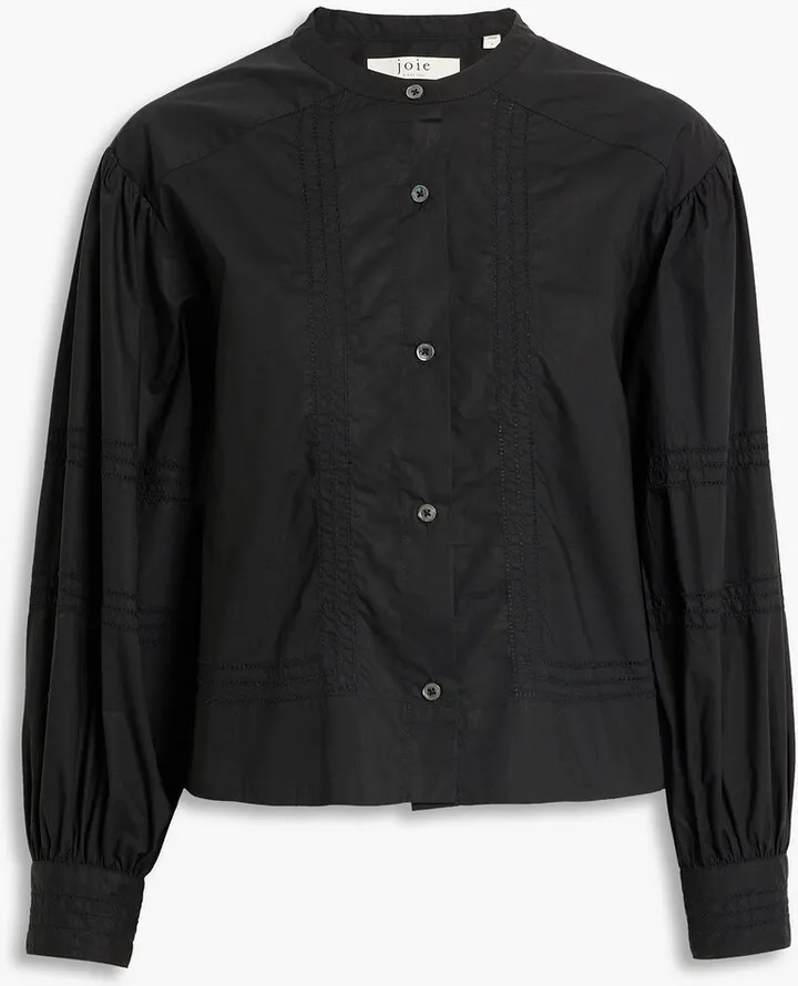 Blaine gathered cotton-poplin blouse