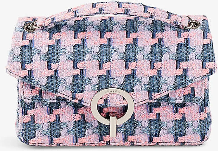 Womens Violets Yza Graphic-print Tweed Cross-body bag