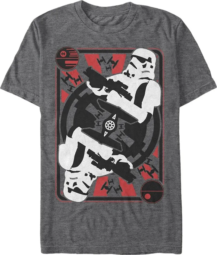 Men's Star Wars Stormtrooper Death Star Card T-Shirt - Charcoal Heather - 4X Large