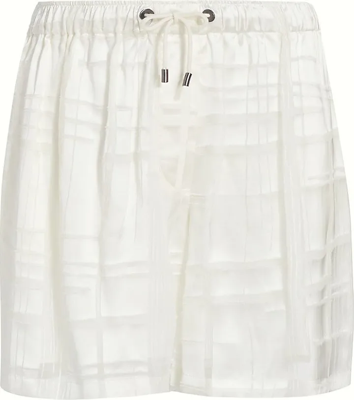 Plaid Satin Bermuda Shorts