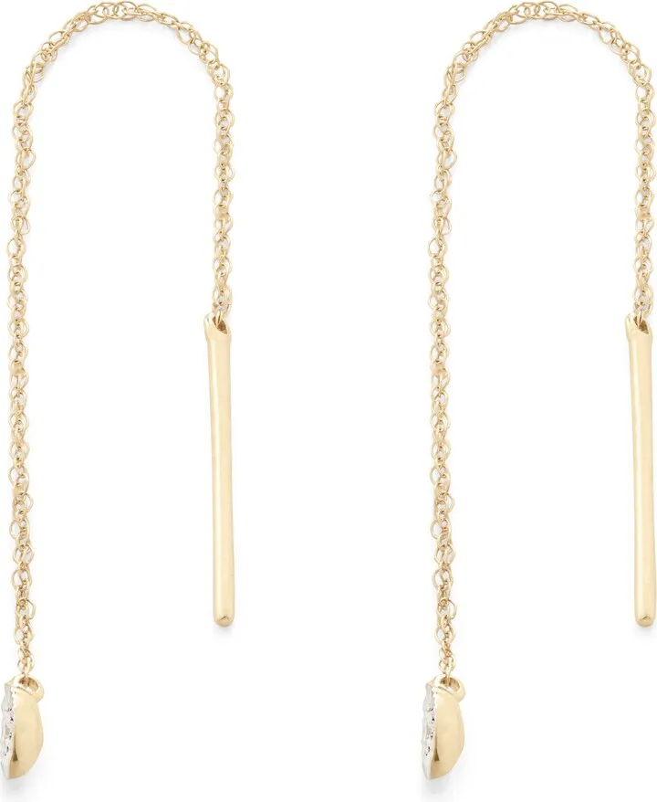 14K Gold Marquise Diamond Threader Earrings