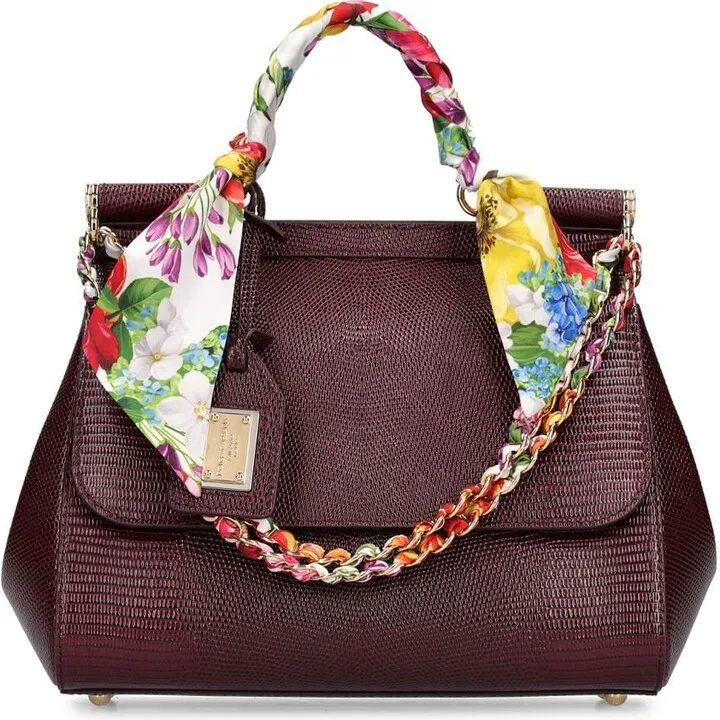 Medium Sicily embossed leather bag
