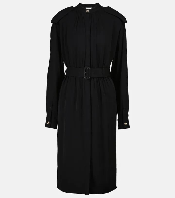 Silk crepe midi dress