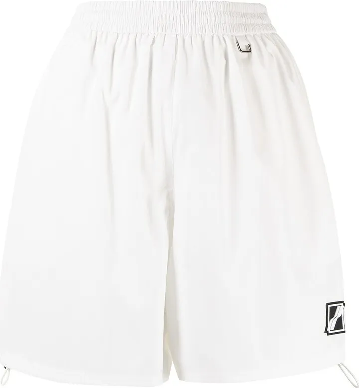 High-Waisted Logo-Patch Shorts