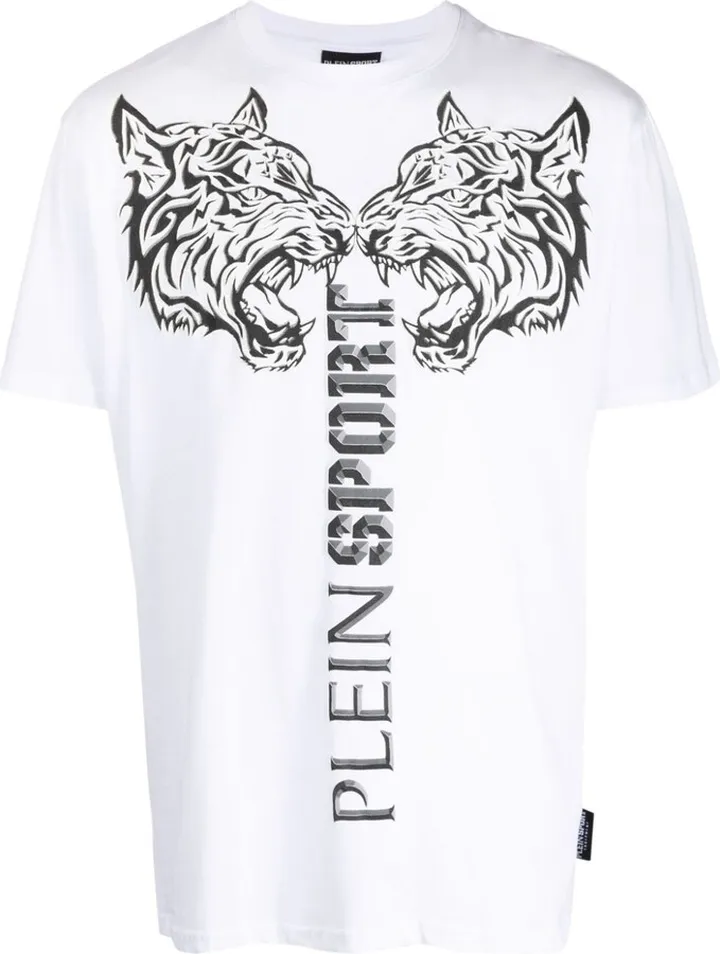 logo tiger-print T-shirt