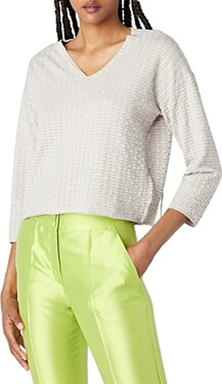 Emporio Armani V Neck Jacquard Sweater