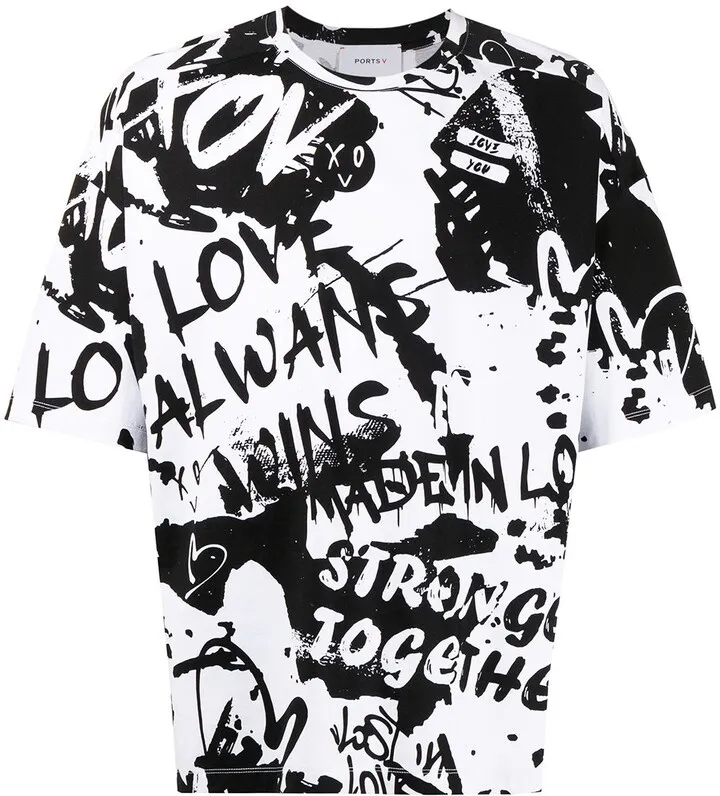 slogan-print short-sleeved T-shirt