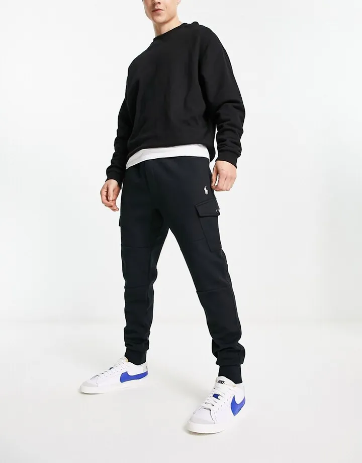Polo Ralph Lauren double knit cargo sweatpants in black