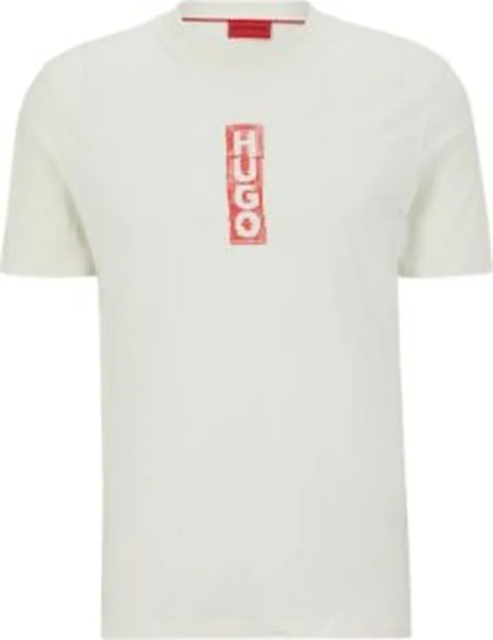 Cotton-jersey regular-fit T-shirt with logo print