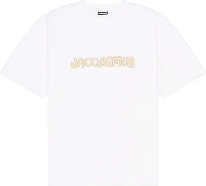 JACQUEMUS Le Tshirt Raphia in White