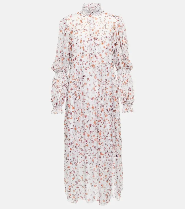 Drapy Softness printed midi dress