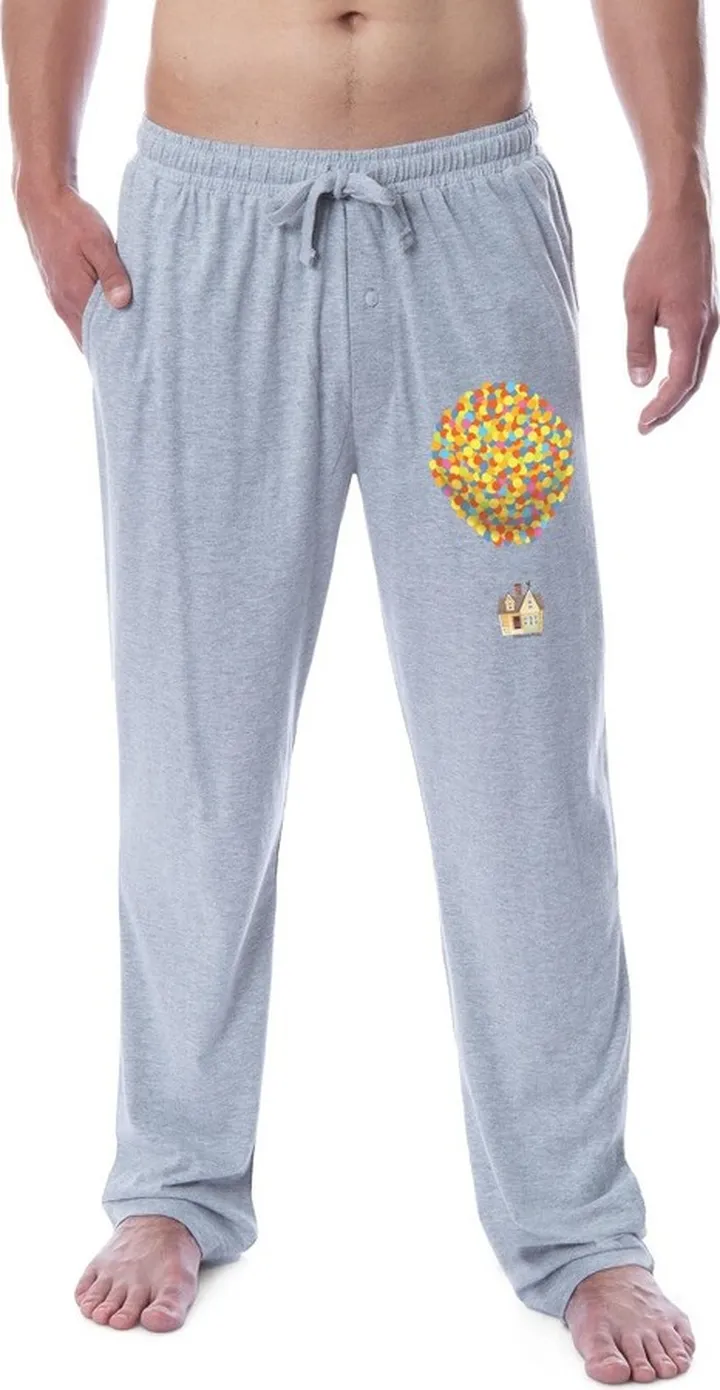 Disney Mens' Drawing Up Movie Film 2009 House Sleep Pajama Pants (Large) Grey
