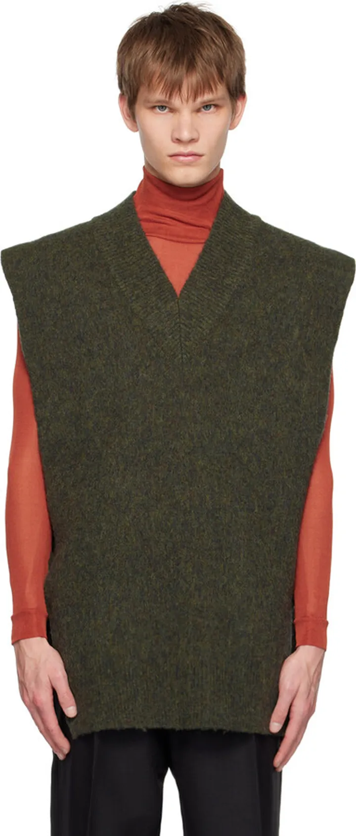 Maison Margiela Green V-Neck Vest