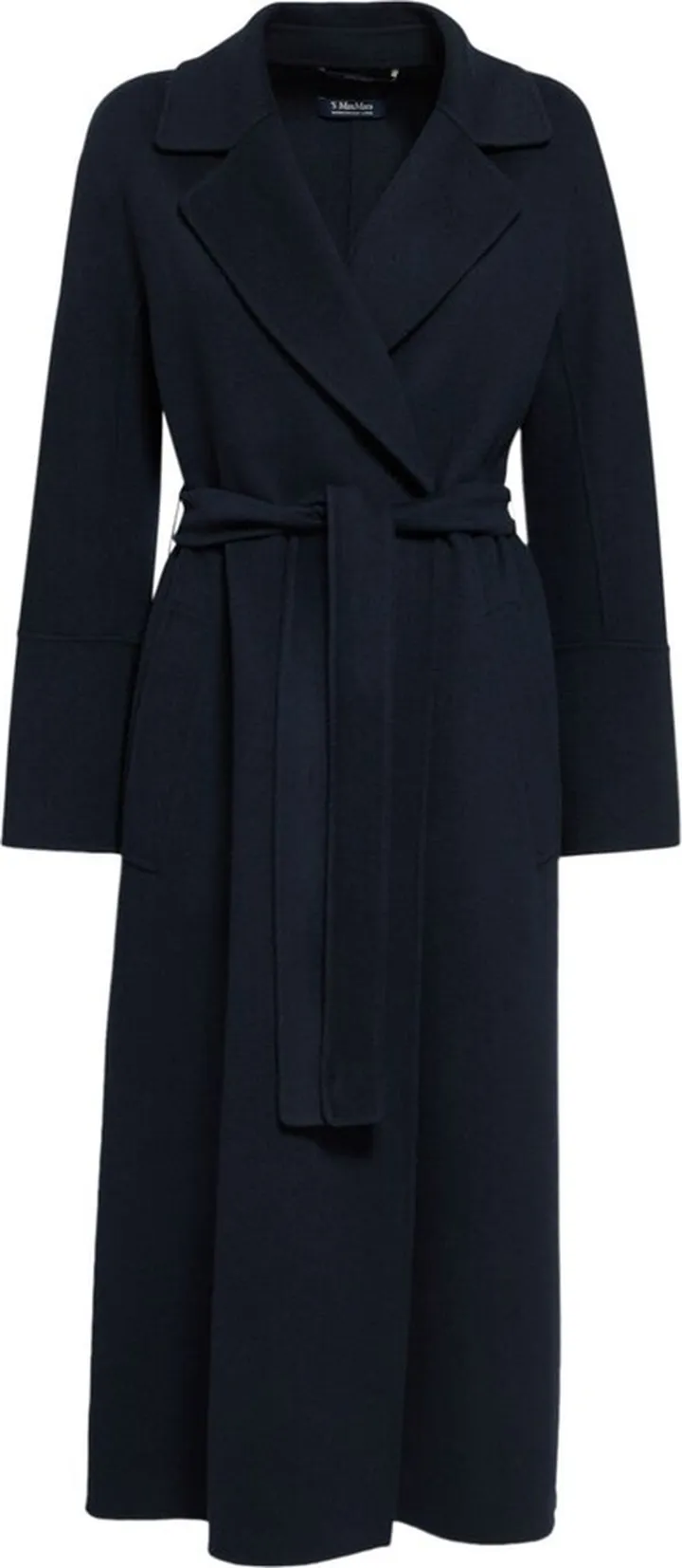 Elisa double wool drape belted coat