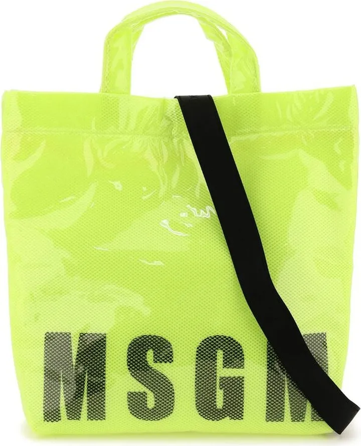MSGM Logo Detailed High-Shine Tote Bag