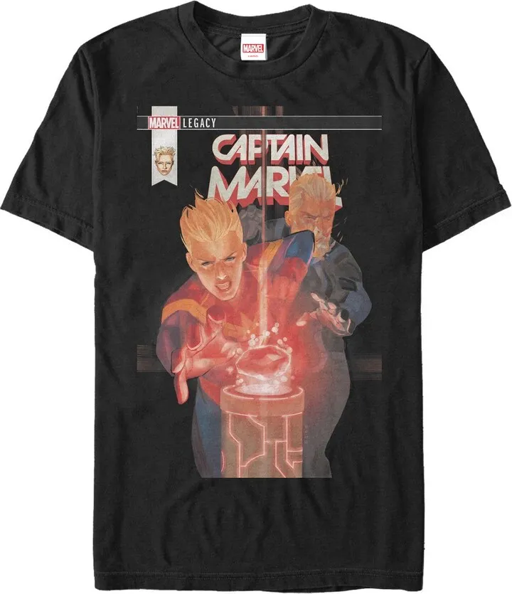 Men's Marvel Legacy Captain Marvel T-Shirt - Black - 4X Large