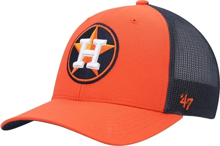 Men's '47 Brand Orange Houston Astros Secondary Trucker Snapback Hat