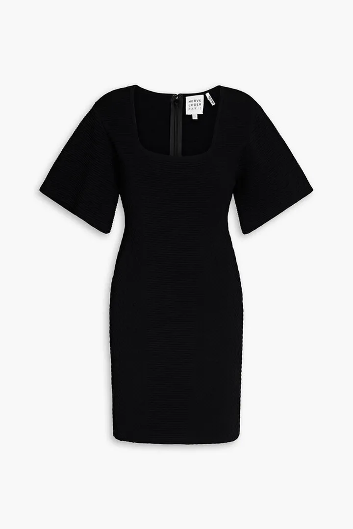 Ribbed-knit mini dress