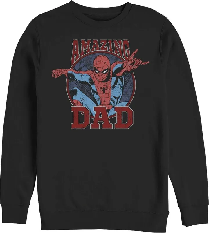 Men's Marvel Father's Day Spider-Man Amazing Dad Sweatshirt - Black - 2X Large
