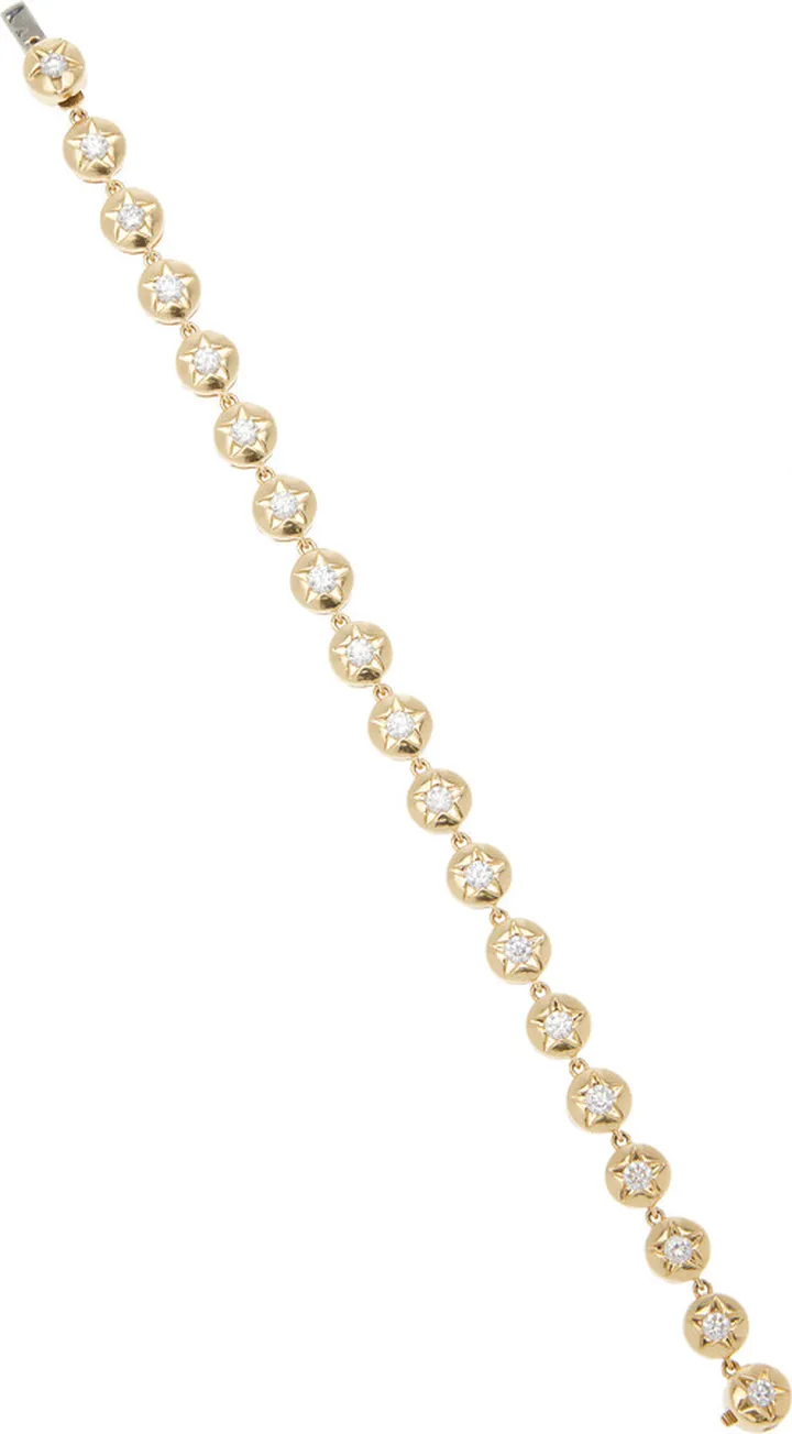 Women's 18k Yellow Gold Star Tennis Bracelet