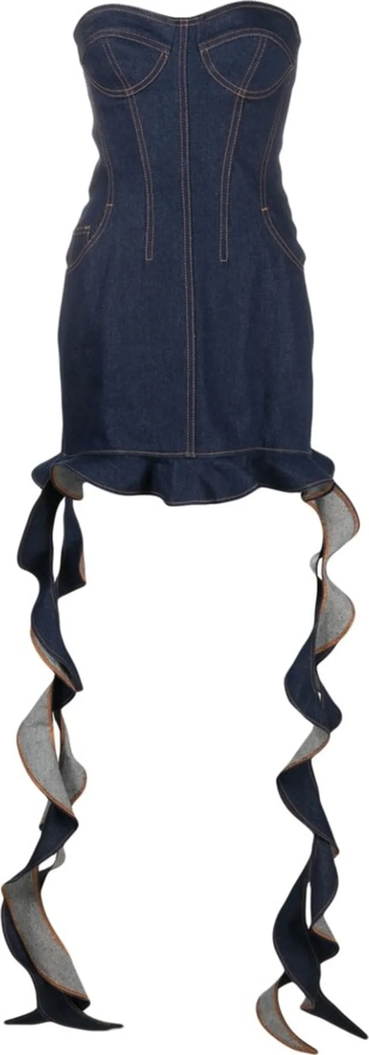 Ruffled Denim Minidress