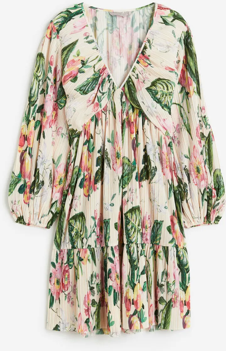Pleated Jersey Dress