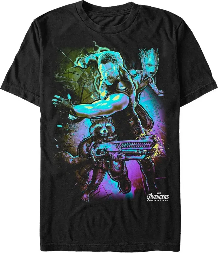 Men's Marvel Avengers: Infinity War Thor Lightning T-Shirt - Black - X Large