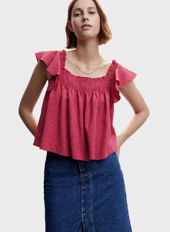 Ruffle Detail Top