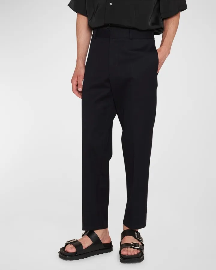 Men's Elastic-Back Cotton Trousers