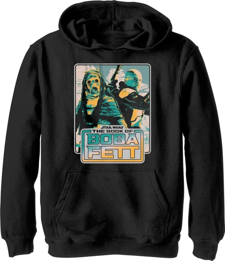 Boy's Star Wars: The Book of Boba Fett Tatooine Survivors Pull Over Hoodie - Black - Large