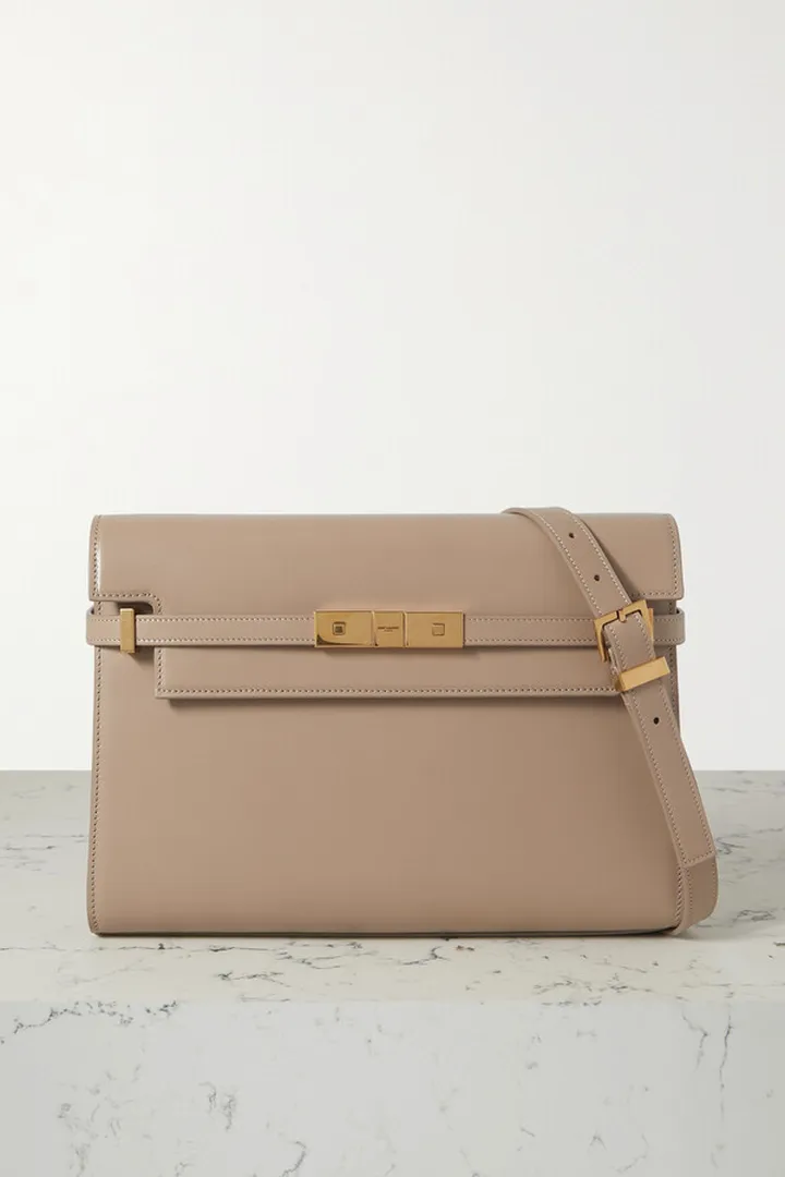 SAINT LAURENT - Manhattan Leather Shoulder Bag - Gray