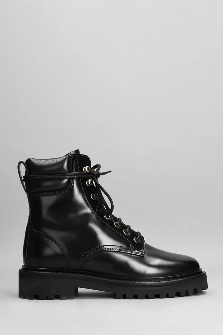 Campa Combat Boots In Black Leather
