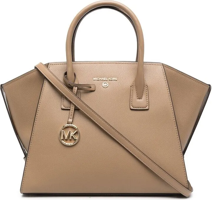 Logo-Plaque Leather Tote Bag